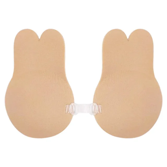 1 Pair Rabbit Bra Lift Tape Ladies Invisible Strapless Push-up Tape Stick On Strapless Breast Women Bralette Solid Color Bra