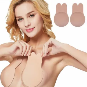 1 Pair Rabbit Bra Lift Tape Ladies Invisible Strapless Push-up Tape Stick On Strapless Breast Women Bralette Solid Color Bra