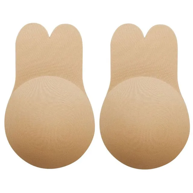 1 Pair Rabbit Bra Lift Tape Ladies Invisible Strapless Push-up Tape Stick On Strapless Breast Women Bralette Solid Color Bra