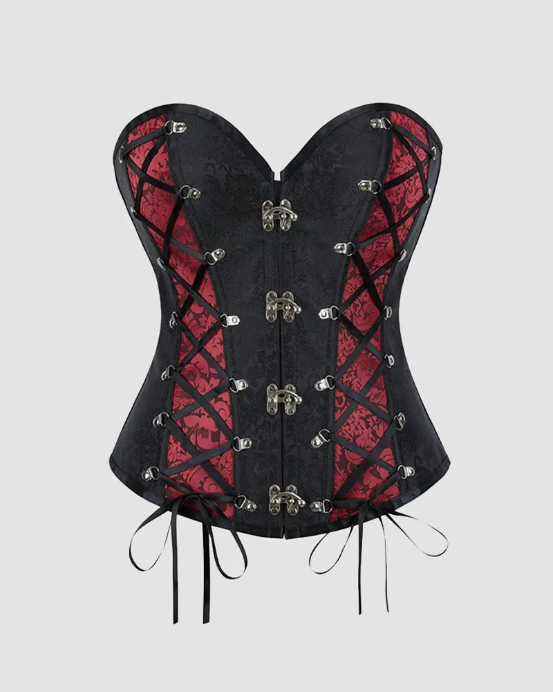 1980s 12 Boned Cotton Gothic Corset