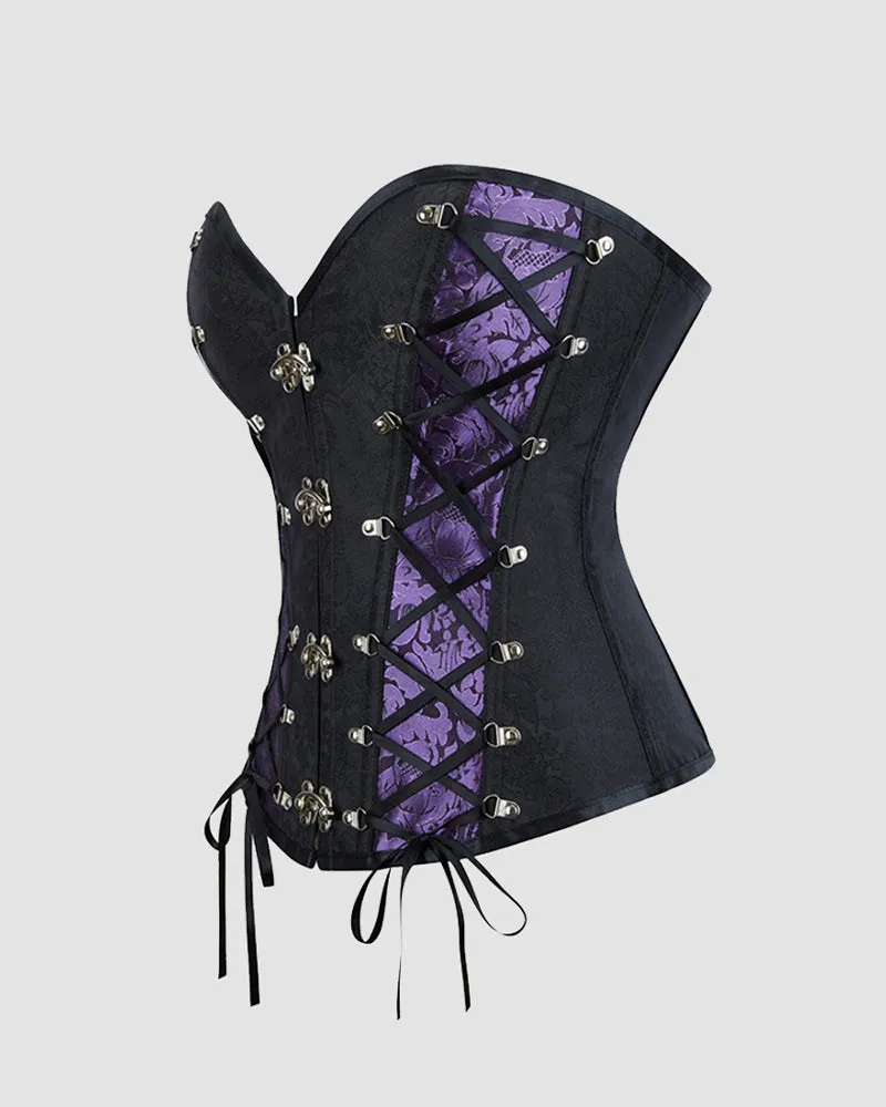 1980s 12 Boned Cotton Gothic Corset