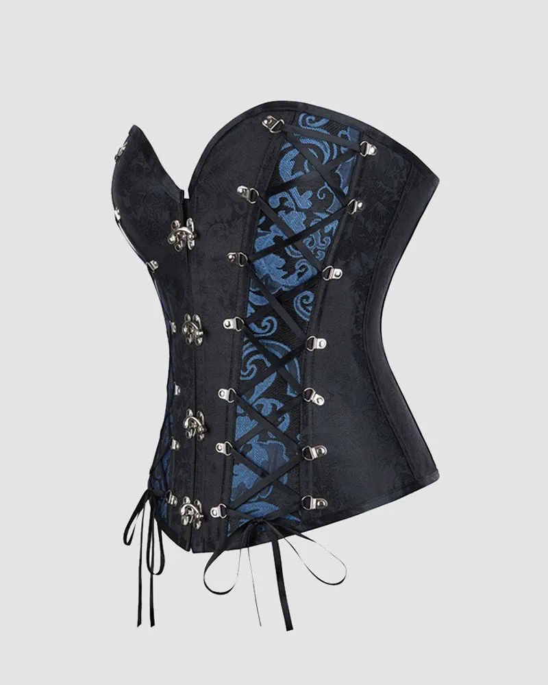 1980s 12 Boned Cotton Gothic Corset