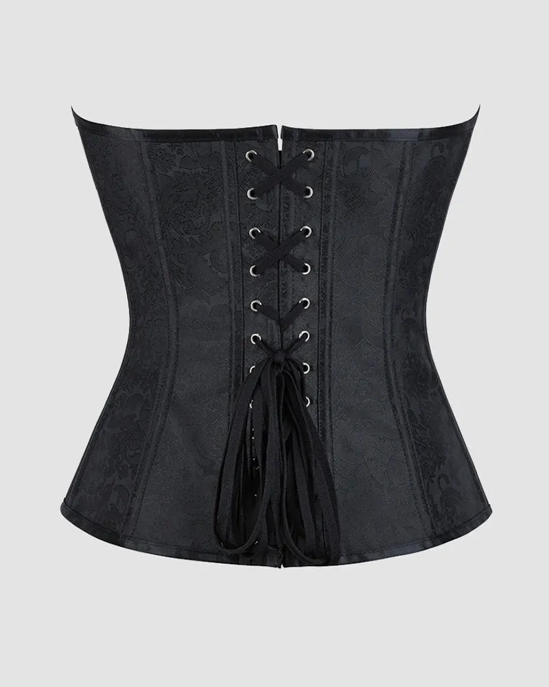 1980s 12 Boned Cotton Gothic Corset