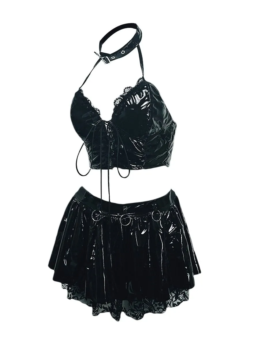 Animate Latex Misa Cosplay Outfit