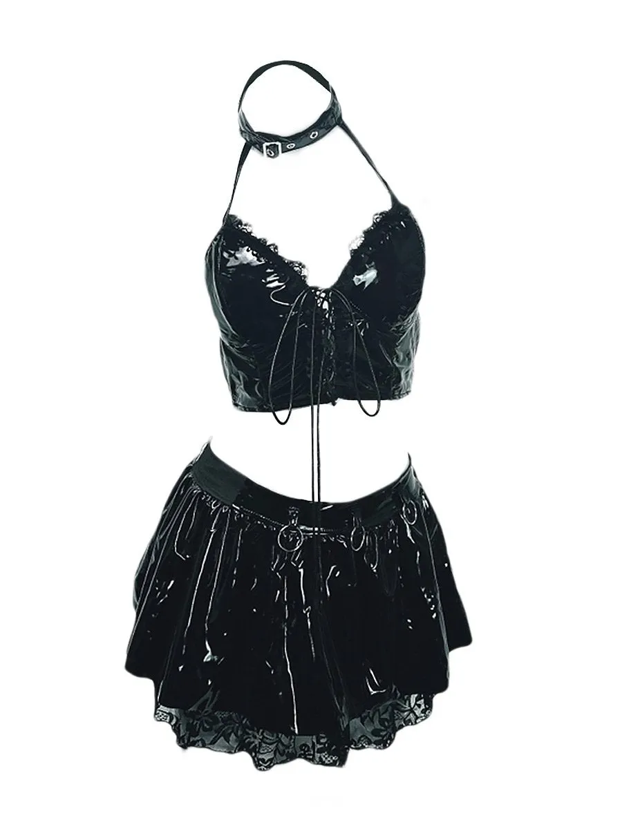 Animate Latex Misa Cosplay Outfit