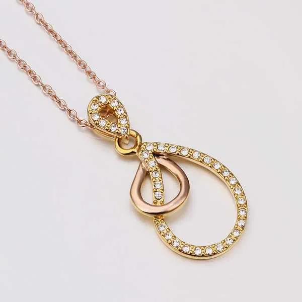 Best Gift Austrian Crystal necklace twin circle collares ruby jewelry ELY