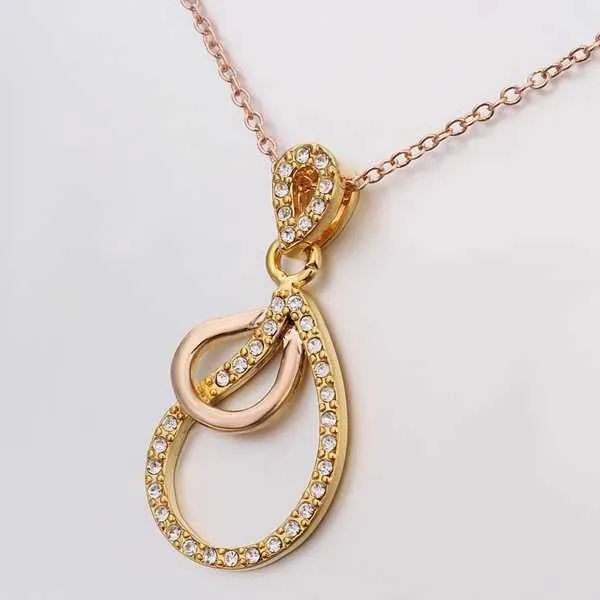 Best Gift Austrian Crystal necklace twin circle collares ruby jewelry ELY
