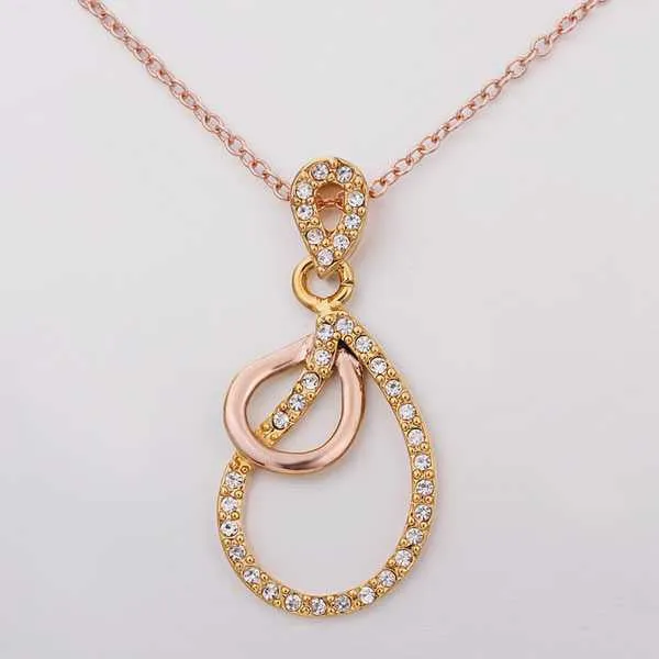Best Gift Austrian Crystal necklace twin circle collares ruby jewelry ELY