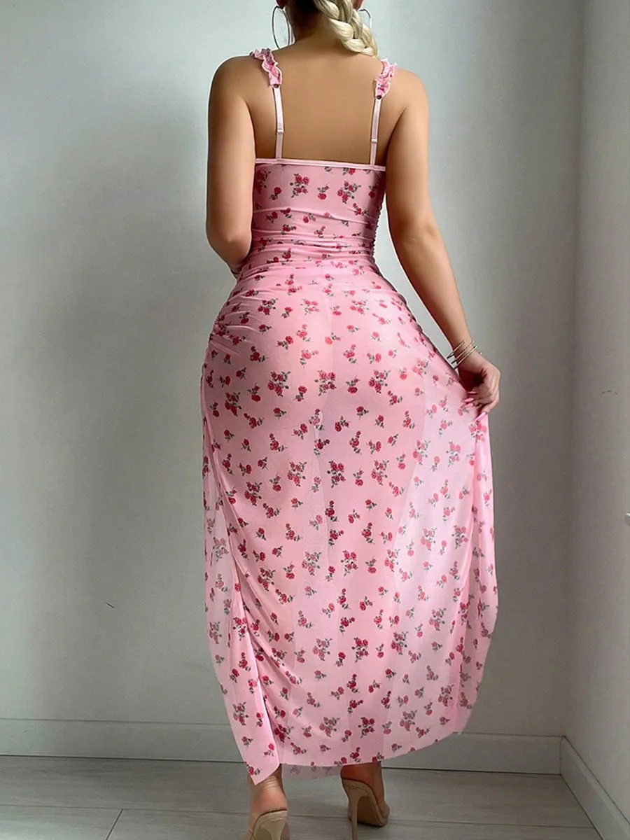 Ditsy Floral High Slit Nightgown