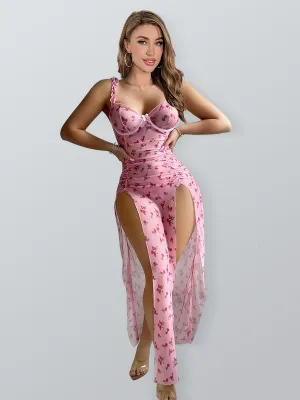 Ditsy Floral High Slit Nightgown