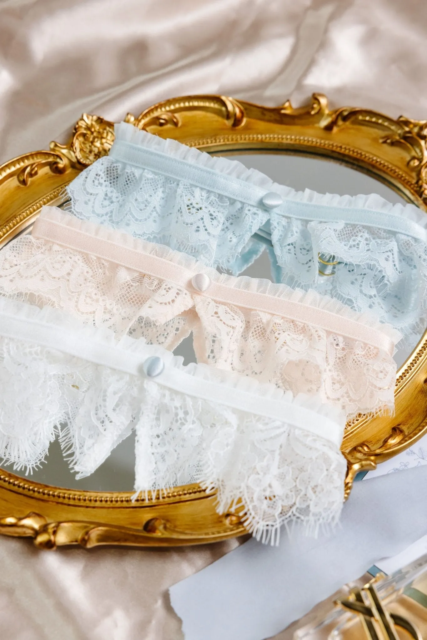 Eyelash Lace Leg Garter - Something Blue