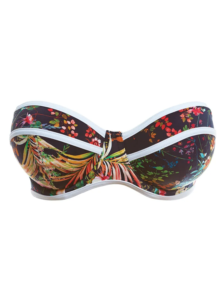 Freya Club Tropicana AS3984 Midnight Underwire Padded Bandeau Bikini Top Swimwear