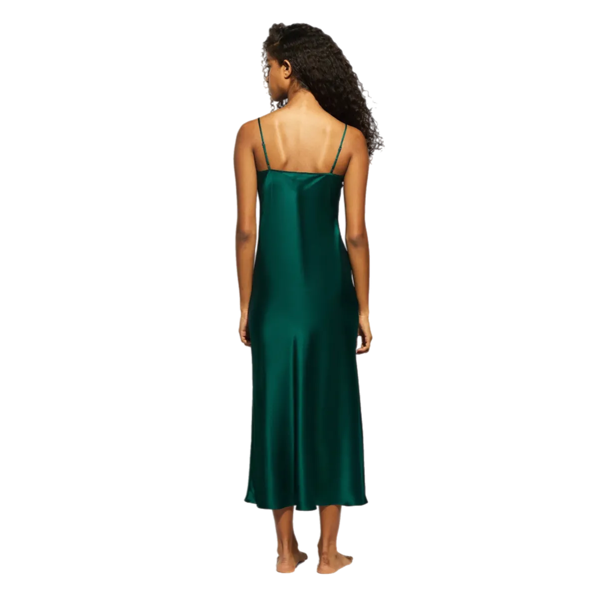 Ginia Silk Slip Emerald
