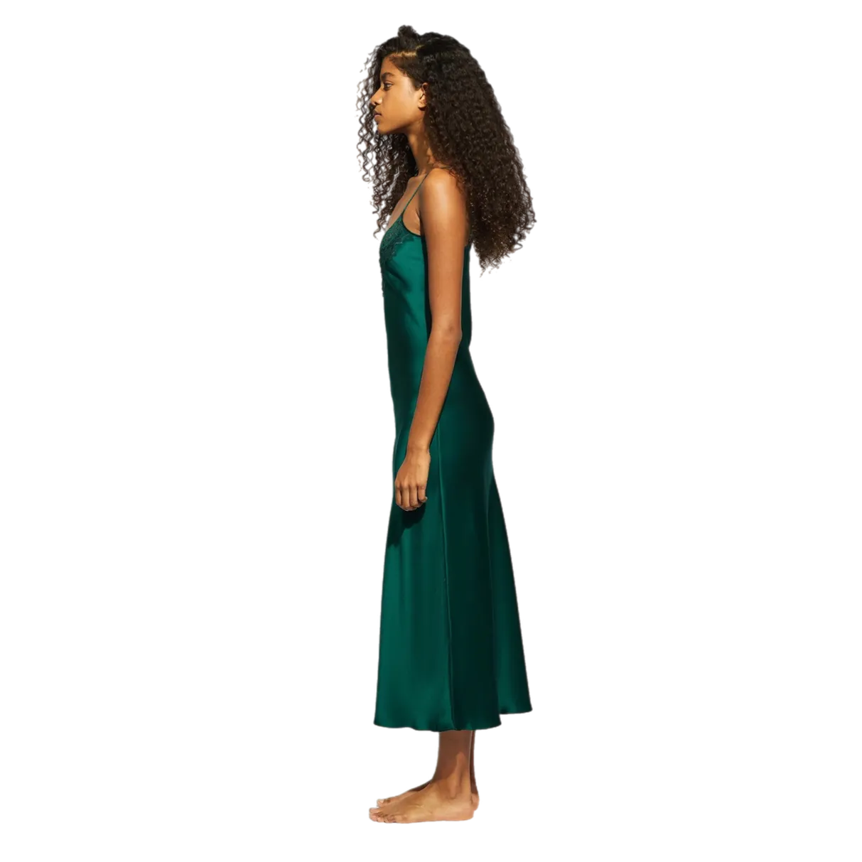 Ginia Silk Slip Emerald