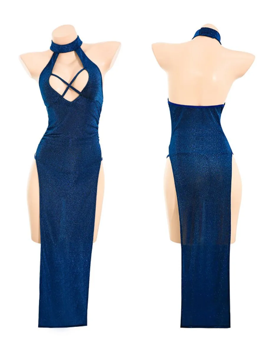 Glitter Devil High Slit Dress