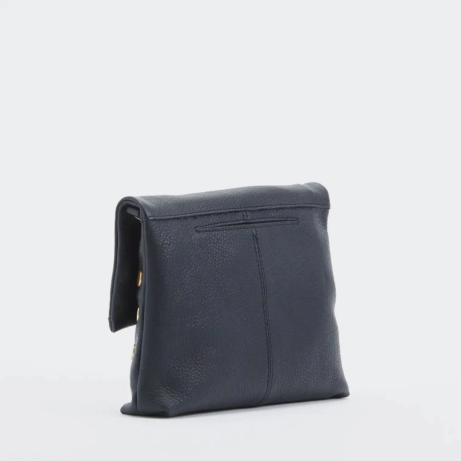 Hammitt VIP Med Zippered Leather Crossbody Clutch Black/Brushed Gold Red Zip