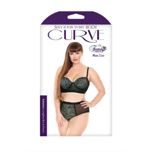 Katarrina Longline Bra & Panty Chartreuse Green 1X/2X