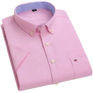 Men's Plain Short Sleeve Oxford Shirt