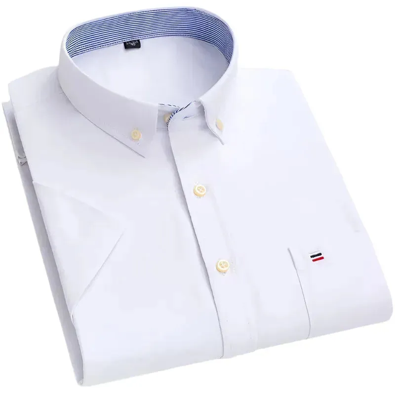 Men's Plain Short Sleeve Oxford Shirt