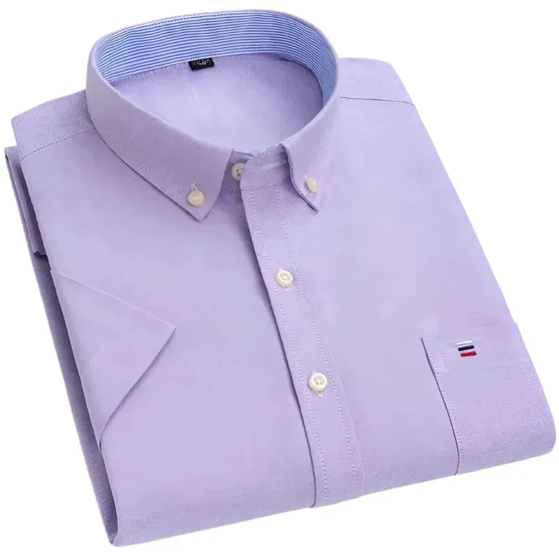 Men's Plain Short Sleeve Oxford Shirt