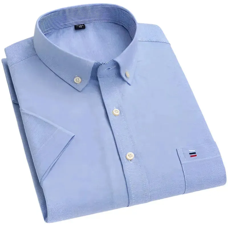 Men's Plain Short Sleeve Oxford Shirt