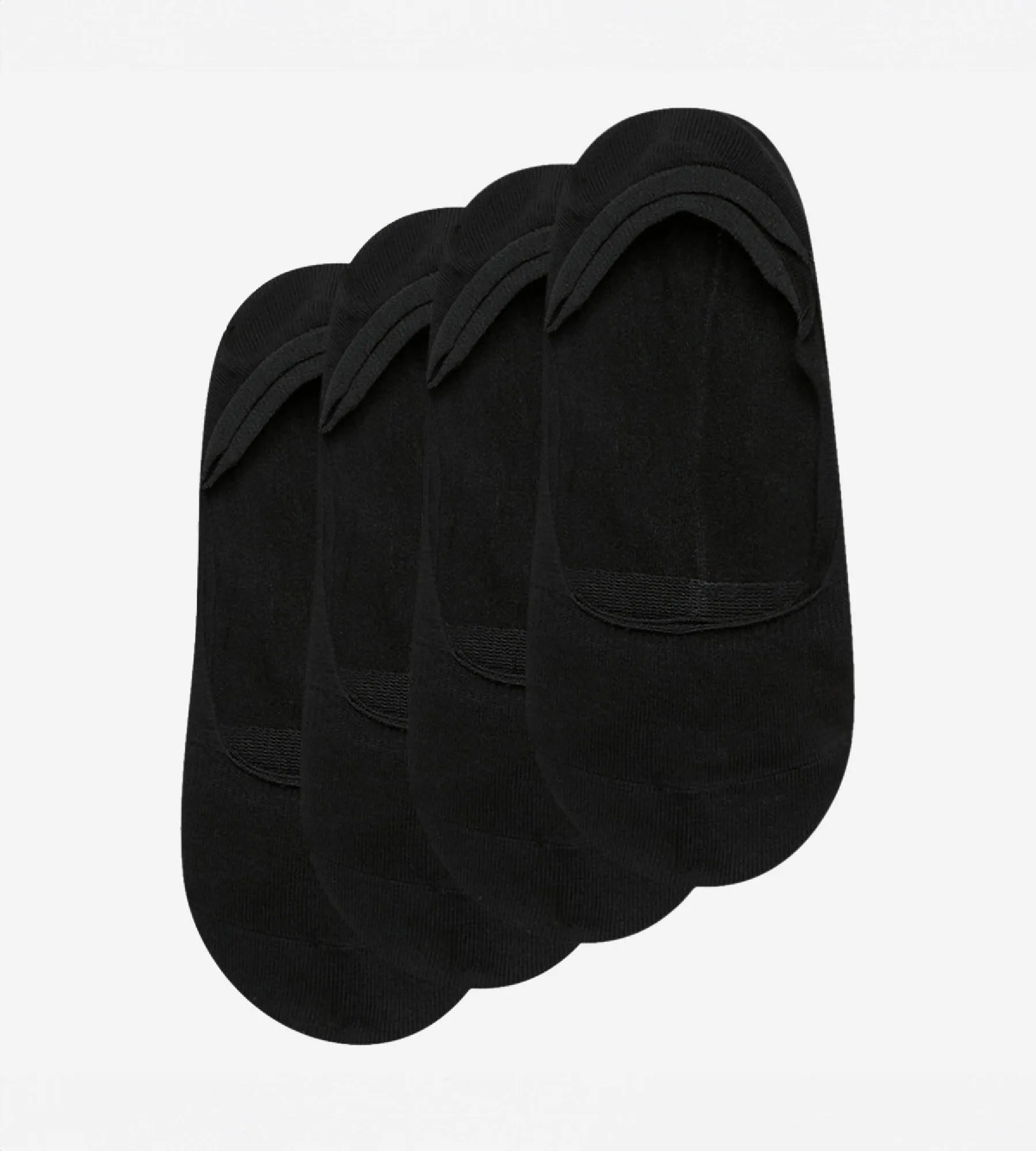 Pack of 2 pairs of black cotton footies for women