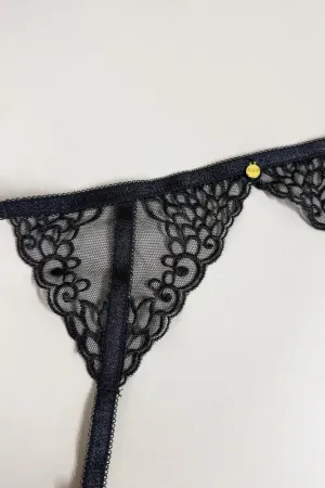 Pia Garter Small (black only embroidery) - Sample Sale