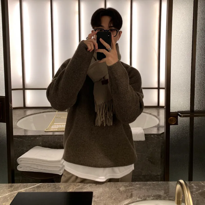 Round Neck Sweater Loose And Simple Pullover Men