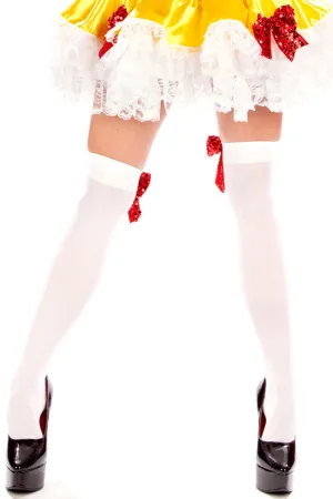 Sequined Snow White Stockings