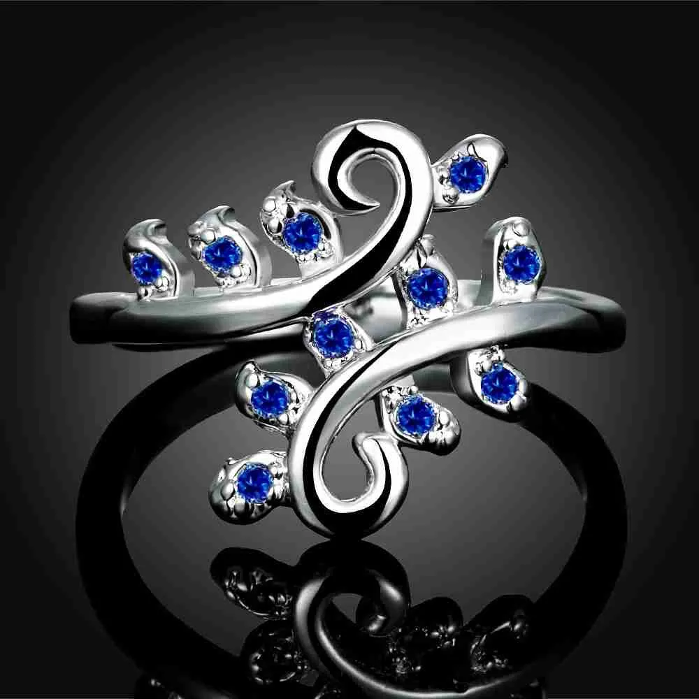 silver-plated engagement ring confusion of the willow aneis wedding decoration ELY