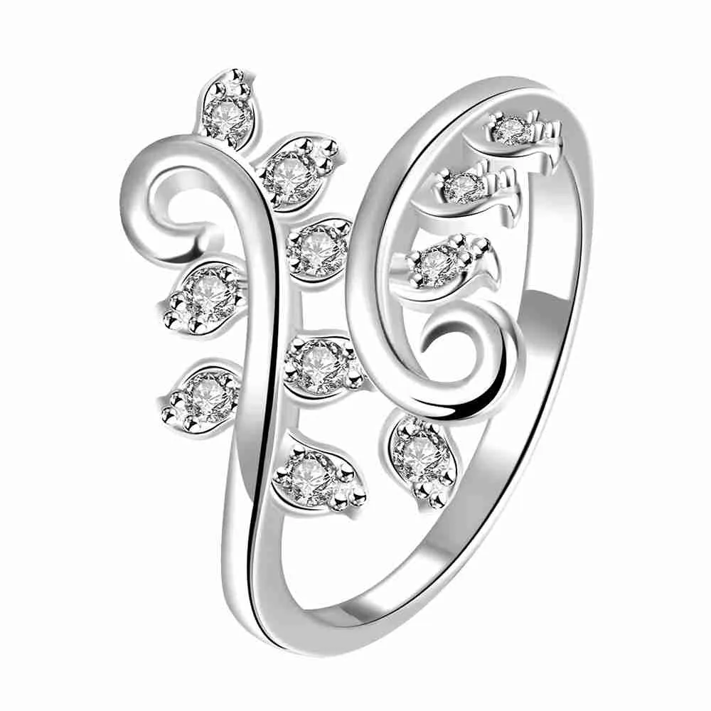 silver-plated engagement ring confusion of the willow aneis wedding decoration ELY