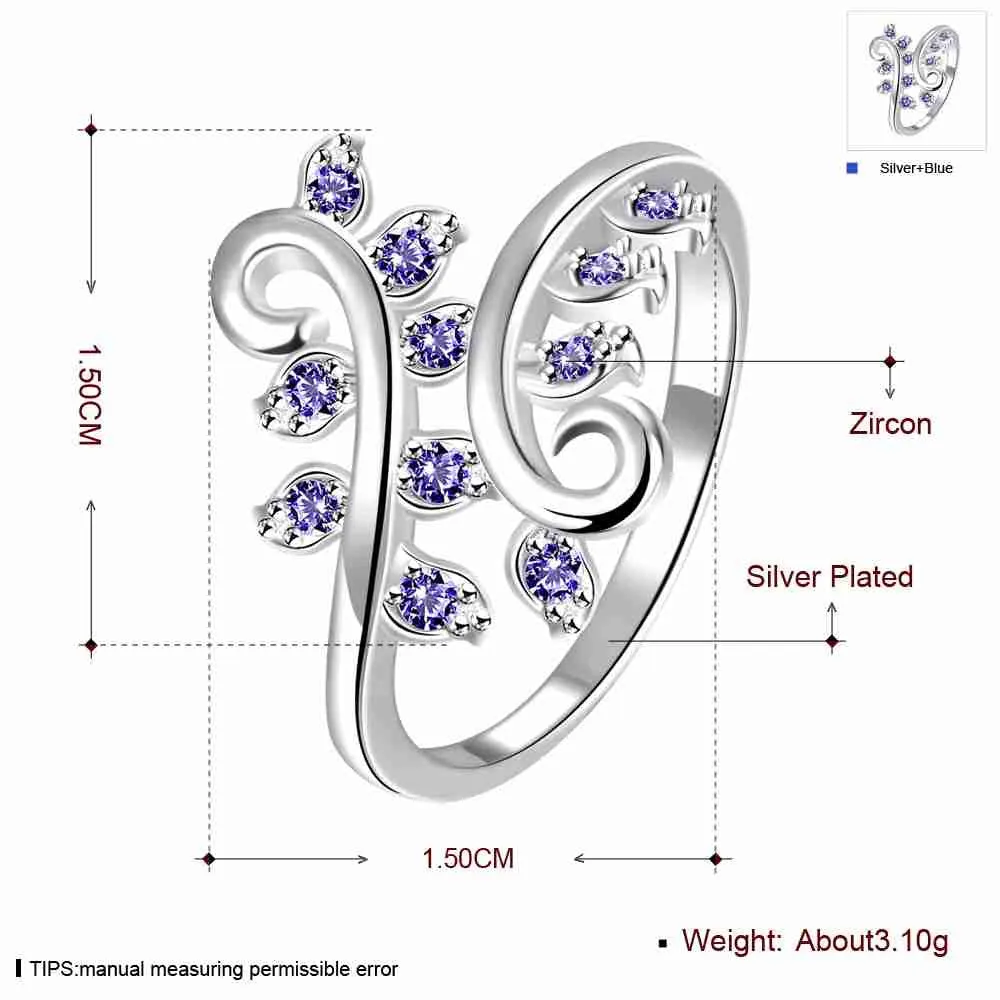 silver-plated engagement ring confusion of the willow aneis wedding decoration ELY