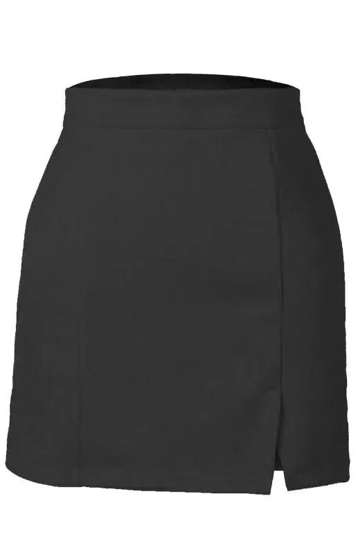 Suede High Waist A-Line Mini Skirt