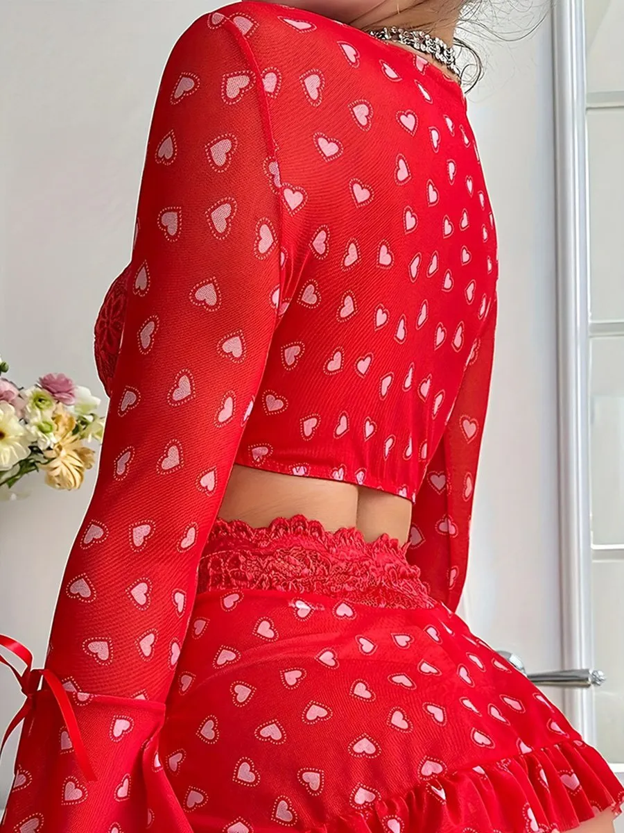 Sweetheart Front Closure Bra Top Set