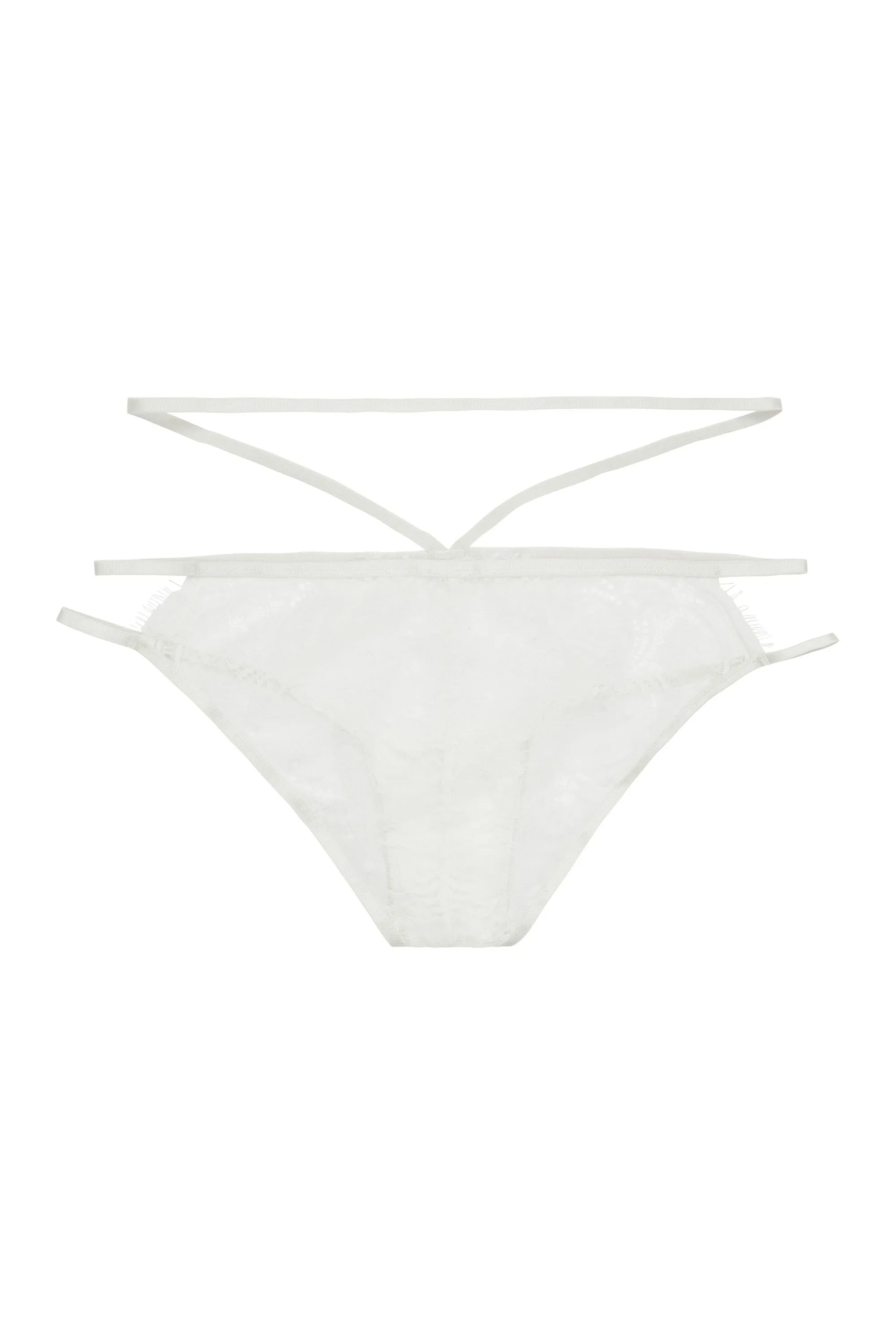 Tanja white lace strappy brief