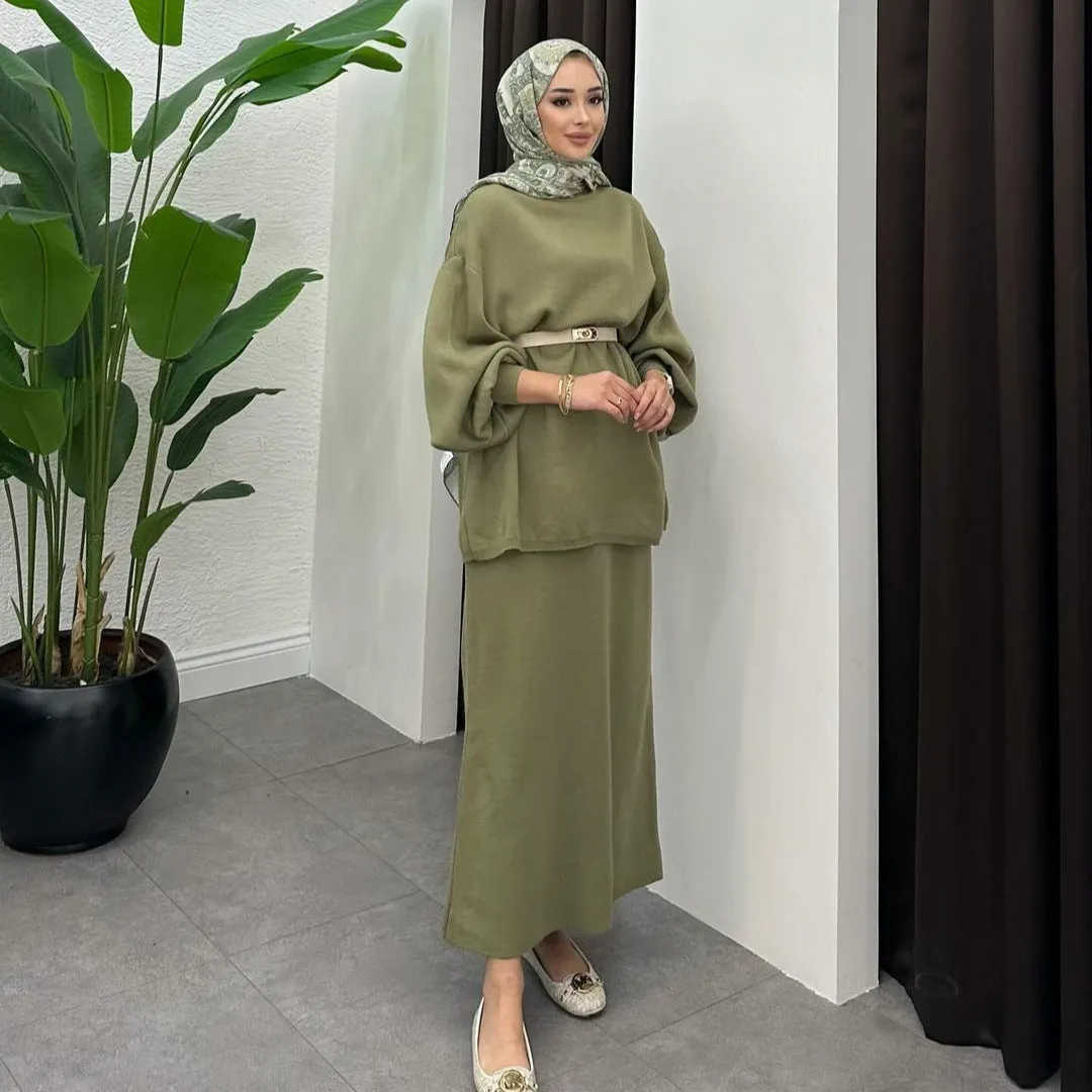 Top A- Line Skirt Two-piece Set
