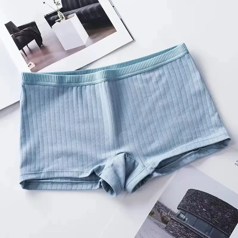 Women's Cotton Boxer Anti-exposure Antibacterial Mid-waist Underwear