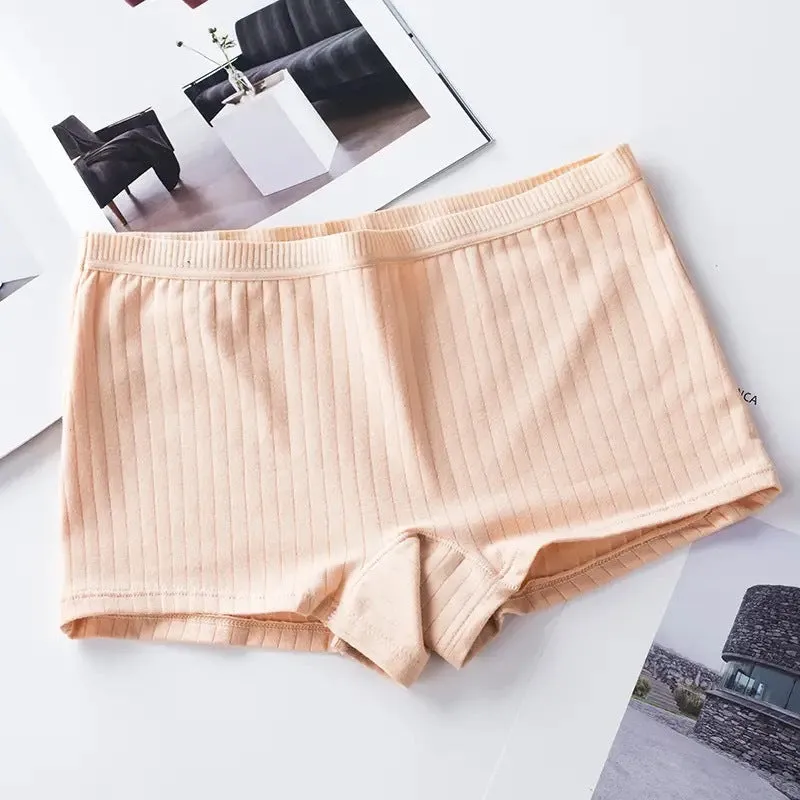 Women's Cotton Boxer Anti-exposure Antibacterial Mid-waist Underwear