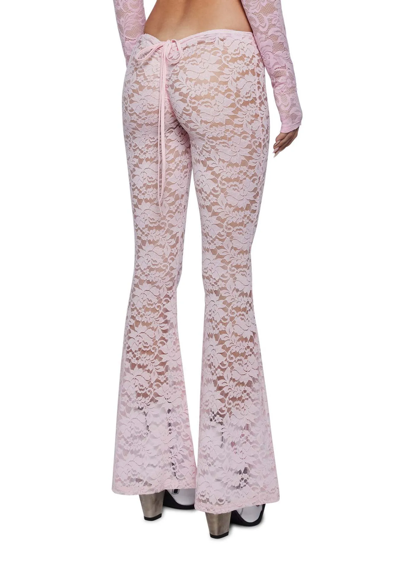 Women's Lace Stretch Wide-leg Pants