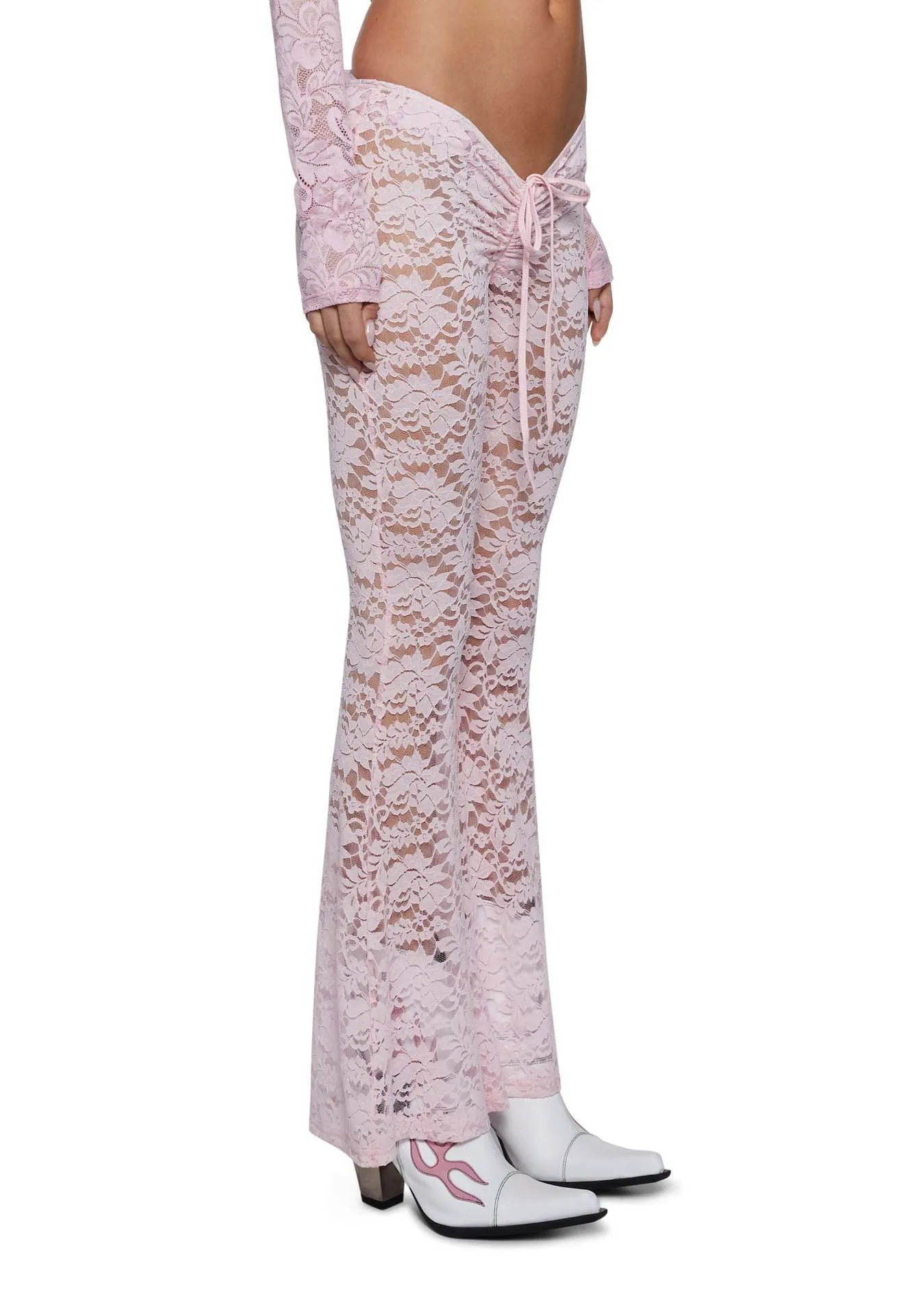 Women's Lace Stretch Wide-leg Pants