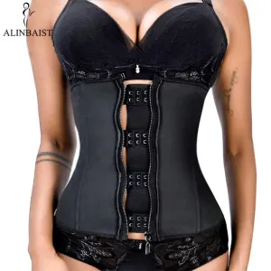 XXS-6XL Women Latex Rubber Waist Trainer Body Shaper Hook Zipper Bustiers Waist Cincher Tops Slimming Shapewear Girdle